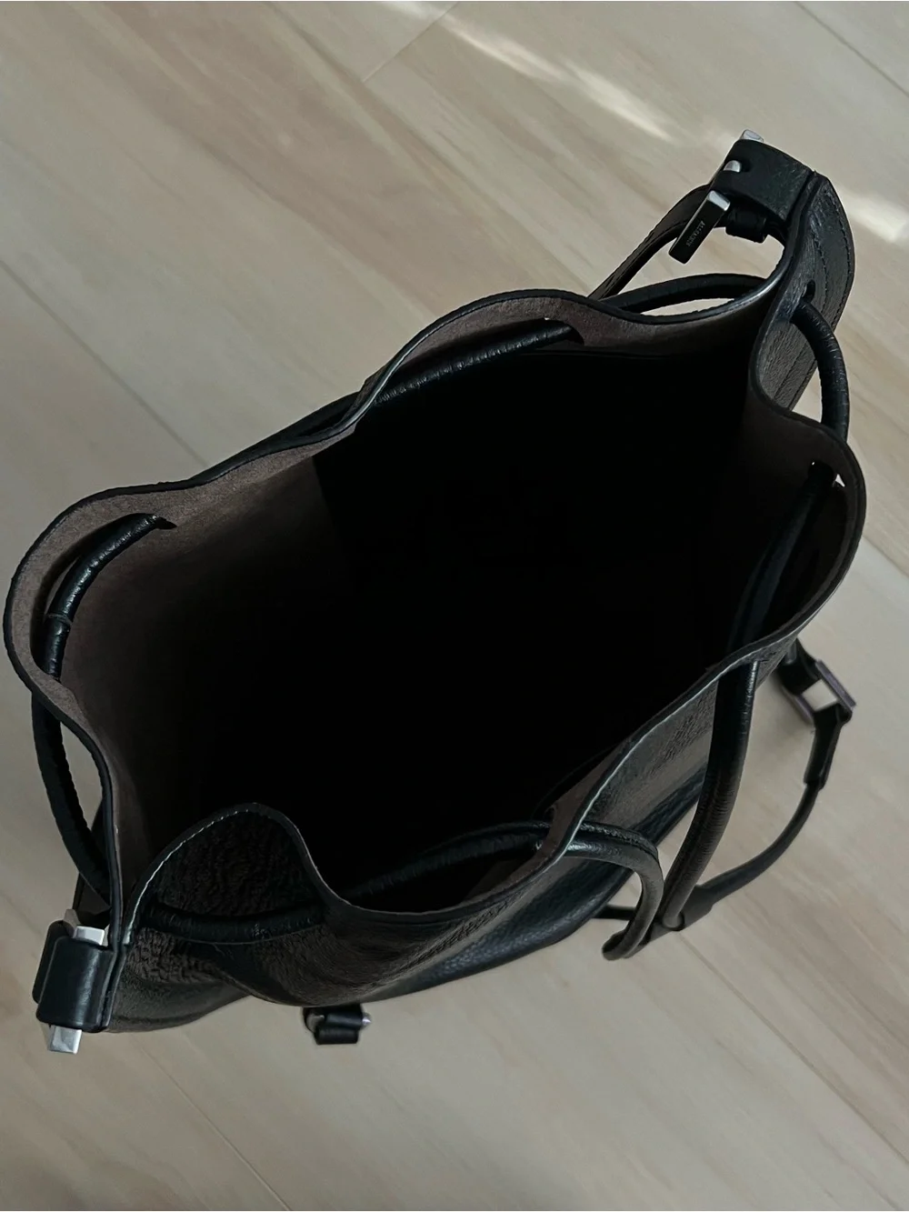 AllSaints Alpha Leather Backpack - Black Leather Should-to-Backpack Bucket Bag